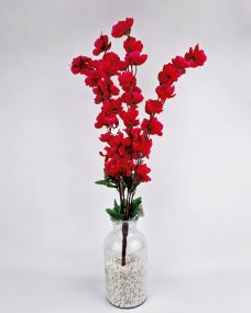 Искусственная ветка красных цветущих цветов за 260 ₽