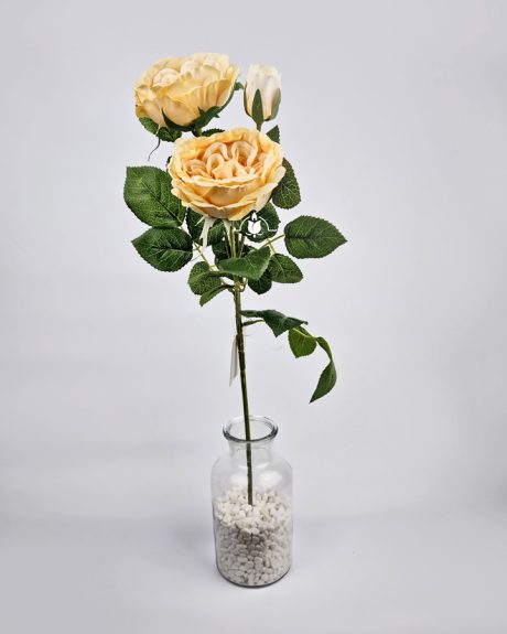 Искусственные желтые пионовидные куст. розы