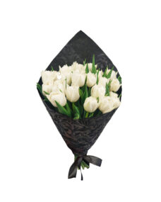 Букет на похороны из 20 белых тюльпанов за 2550 ₽