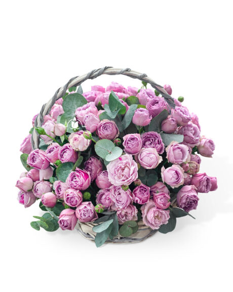 Ритуальная корзина из 20 пионовидных роз